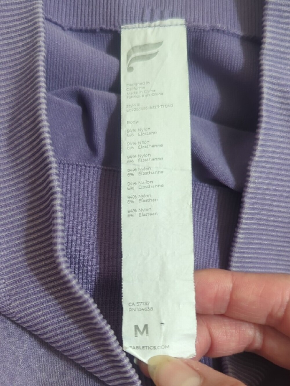 Fabletics Sync Seamless High-Waisted 7/8 Legging, Color Washed Violetta Size M - Picture 15 of 16